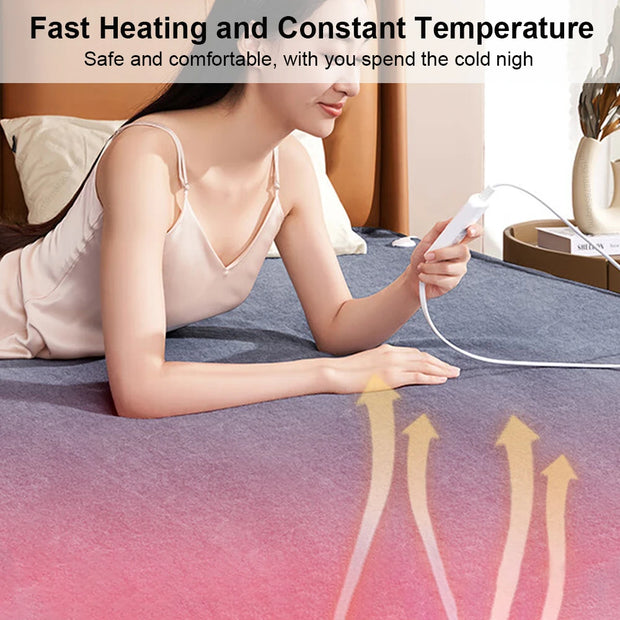 220V Electric Heating Blanket with Automatic Thermostat - Thick Thermal Mattress Warmer for Comfortable Room Use