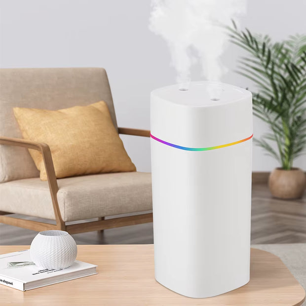 USB Cool Mist Sprayer Portable 600Ml Electric Air Humidifier Aroma Oil Diffuser with Colorful Night Light for Home Car