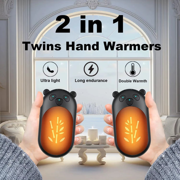 Winter Essential 2 in 1 Hand Warmer, Double-Sided Heating Can Be Put in the Pocket Portable Hand Warmer for Winter Outings