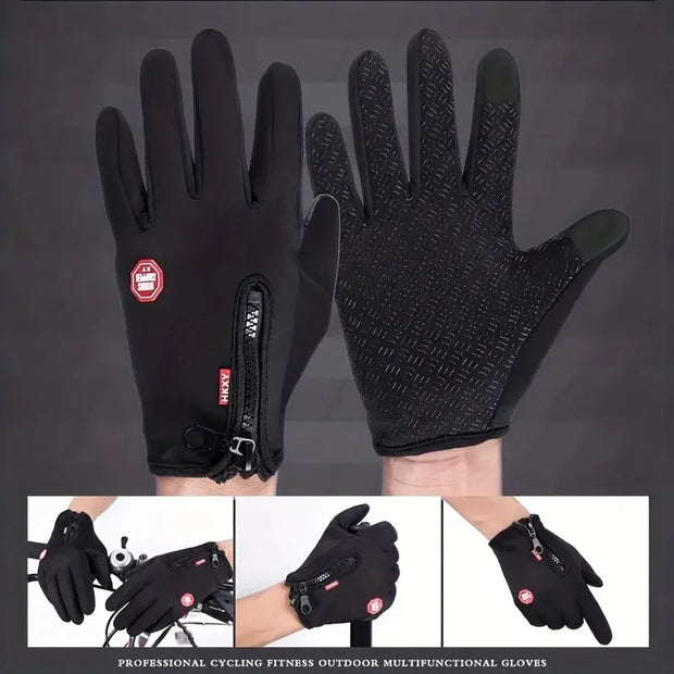 Winter Warm Cycling Gloves Bicycle Warm Touchscreen Full Finger Glove Waterproof Outdoor Bike Skiing Fishing Motorcycle Riding