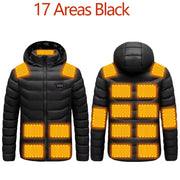 Men'S Parka Winter Warm USB Heating Jackets Smart Thermostat Pure Color Hooded Heated Clothing Male Bobojaco Warm Padded Jacket