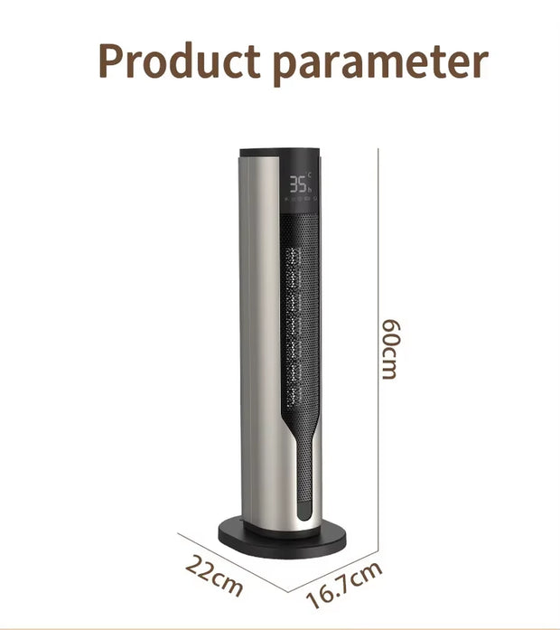 Ceramic PTC Vertical Heating Fan - 2000W Fast-Heating Room Space Heater (110V/220V-240V)