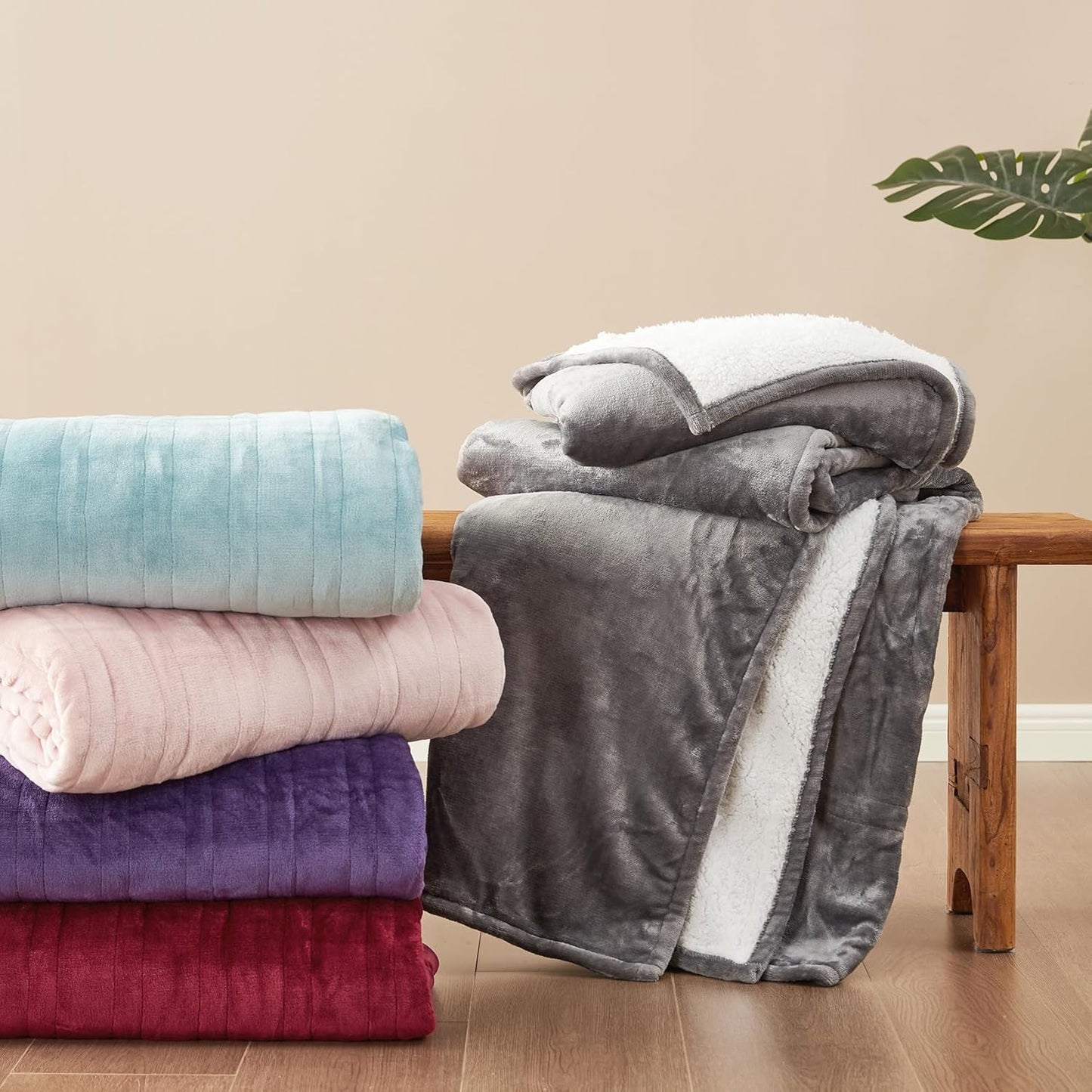 Heated Blanket Electric Blanket Throw - Heating Blanket with 6 Heating Levels & 10 Hours Auto Off, Soft Cozy Sherpa Washable Blanket with Fast Heating, 50 X 60 Inches, Grey