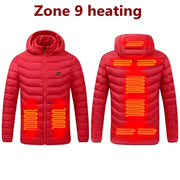 Men'S Parka Winter Warm USB Heating Jackets Smart Thermostat Pure Color Hooded Heated Clothing Male Bobojaco Warm Padded Jacket