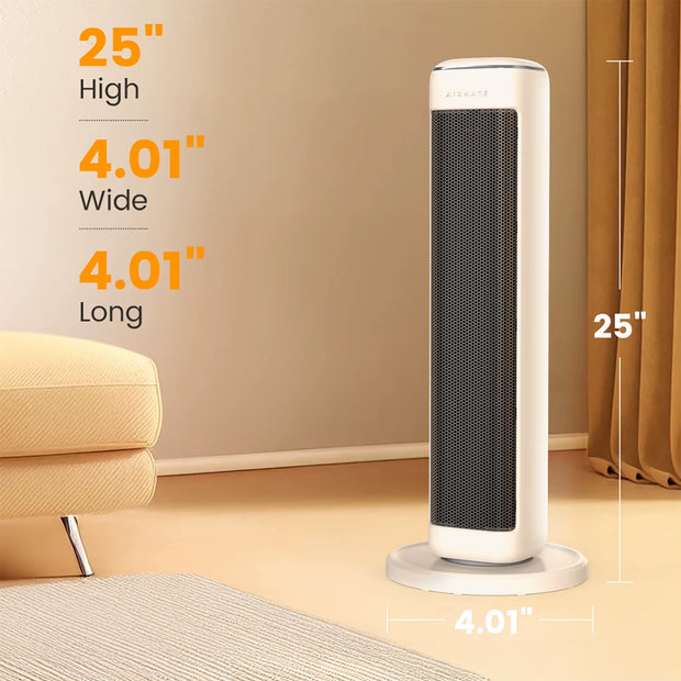 25" Space Heater for Indoor Use Large Room, Ceramic Tower Electric Heater with Thermostat