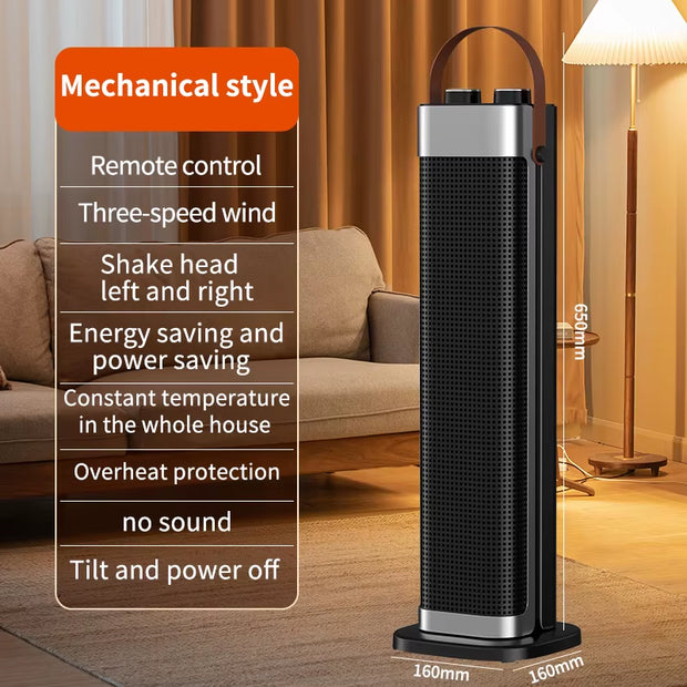 Smart Electric Patio Heater with PTC Ceramic Technology, Humidifier Function, and Simulated Flame for Indoor and Outdoor Use
