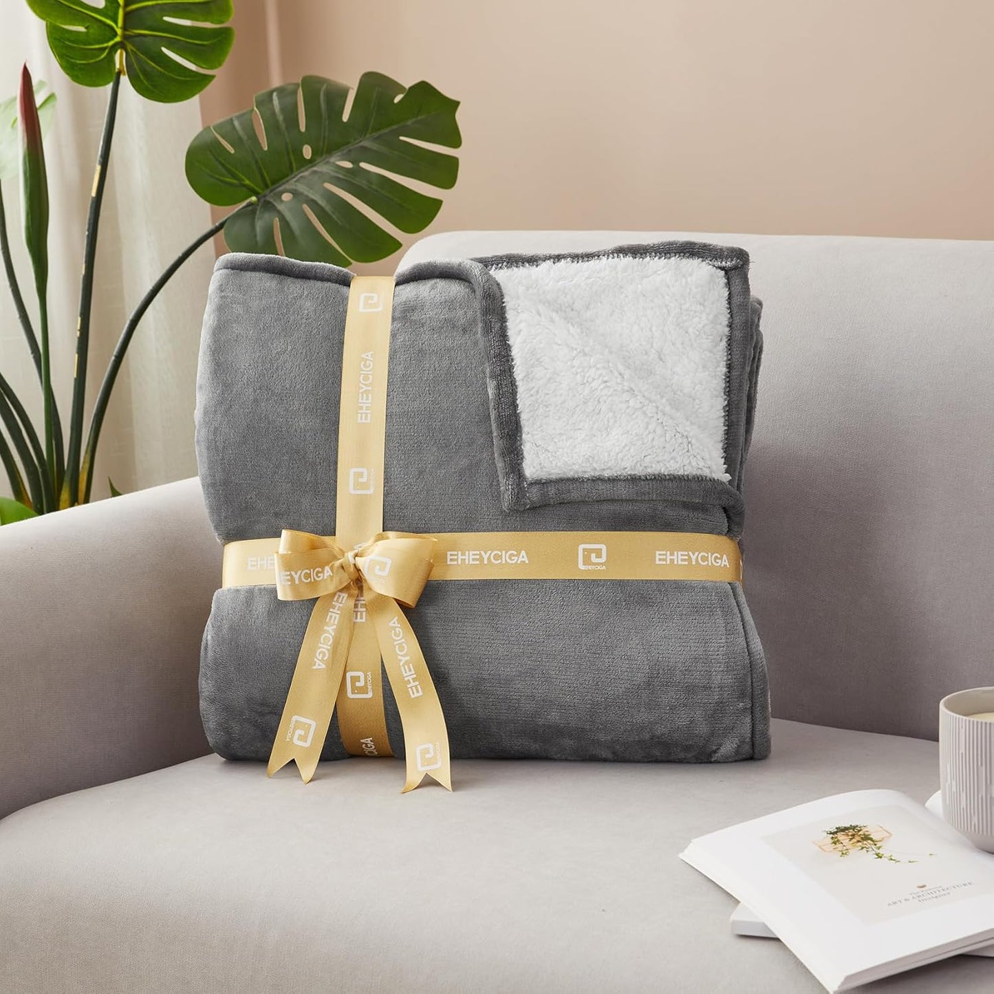 Heated Blanket Electric Blanket Throw - Heating Blanket with 6 Heating Levels & 10 Hours Auto Off, Soft Cozy Sherpa Washable Blanket with Fast Heating, 50 X 60 Inches, Grey