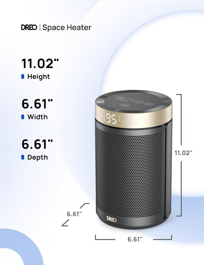 Space Heater, Portable Electric Heaters for Indoor Use with Thermostat and Remote, 2024 Upgraded, Digital Display, 12H Timer, 5 Mode, 1500W PTC Ceramic Fast Safety Heat for Office Bedroom Home