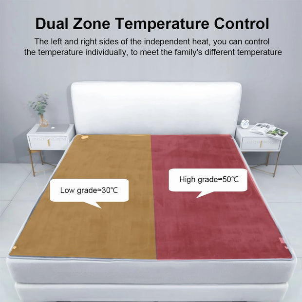 220V Electric Heating Blanket with Automatic Thermostat - Thick Thermal Mattress Warmer for Comfortable Room Use