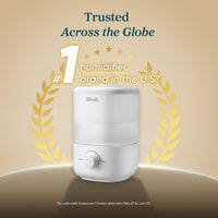 Top Fill Humidifiers for Bedroom, 2.5L Tank for Large Room, Easy to Fill & Clean, 28Db Quiet Cool Mist Air Humidifier for Home Baby Nursery & Plants, Auto Shut-Off and Bpa-Free for Safety, 25H